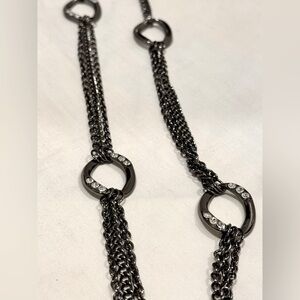 Guess Black / Charcoal Gray Chain Necklace